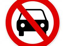 Panneau interdit pour les voitures