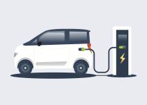 illustration d'une voiture électrique en charge