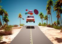 Illustration Voiture palmier