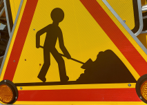 Panneau travaux flash